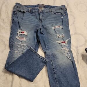 Distressed Blue Jeans